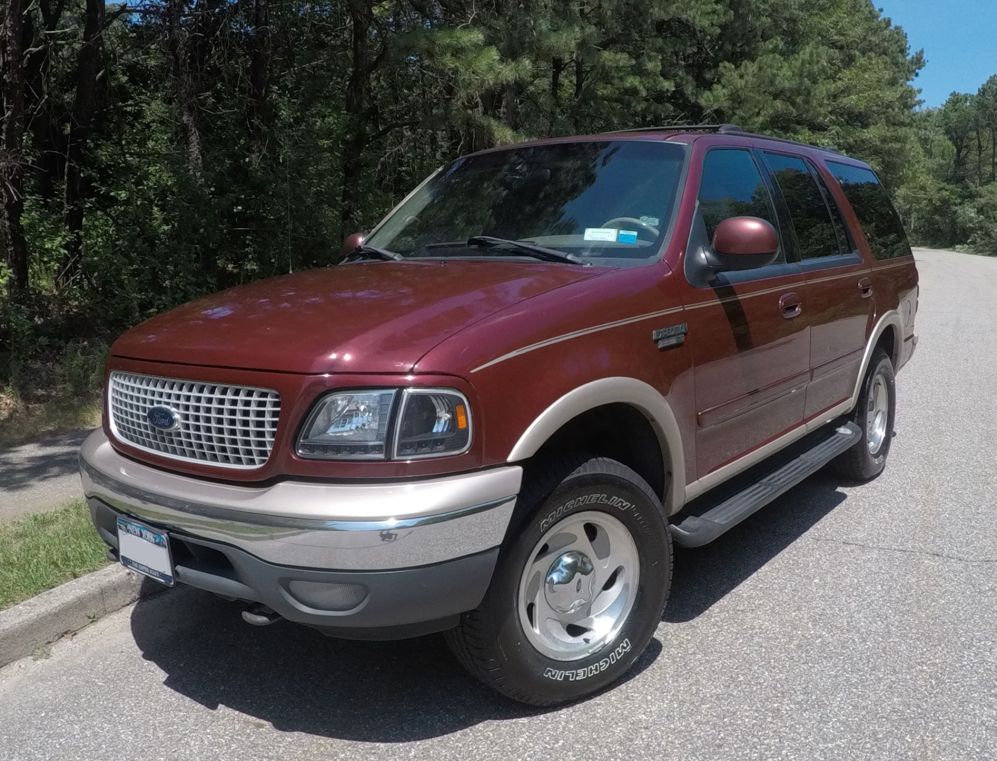 1999 Ford Expedition Eddie Bauer, maroon, roadside